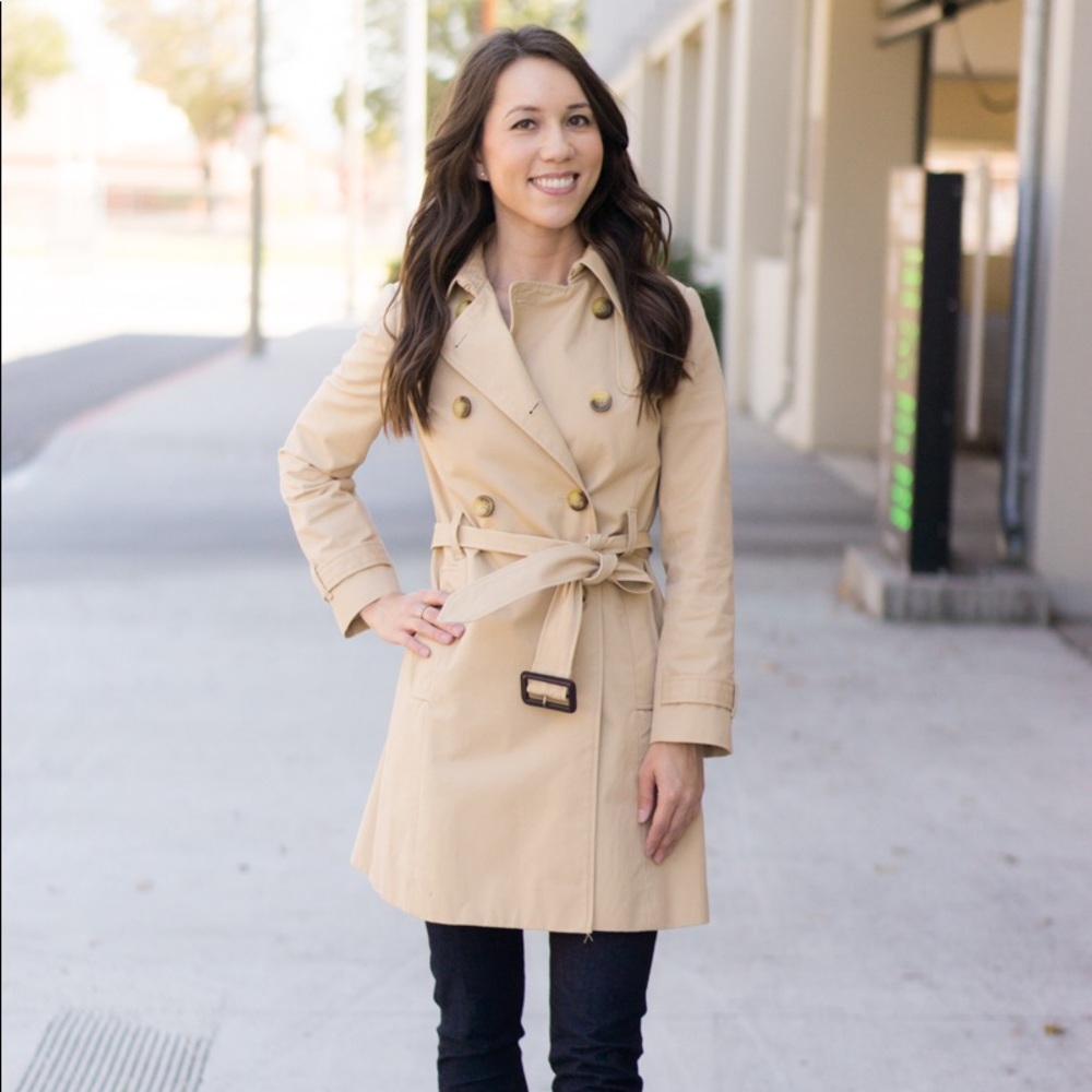 🌼 Jcrew, camel colored trench coat, size 4